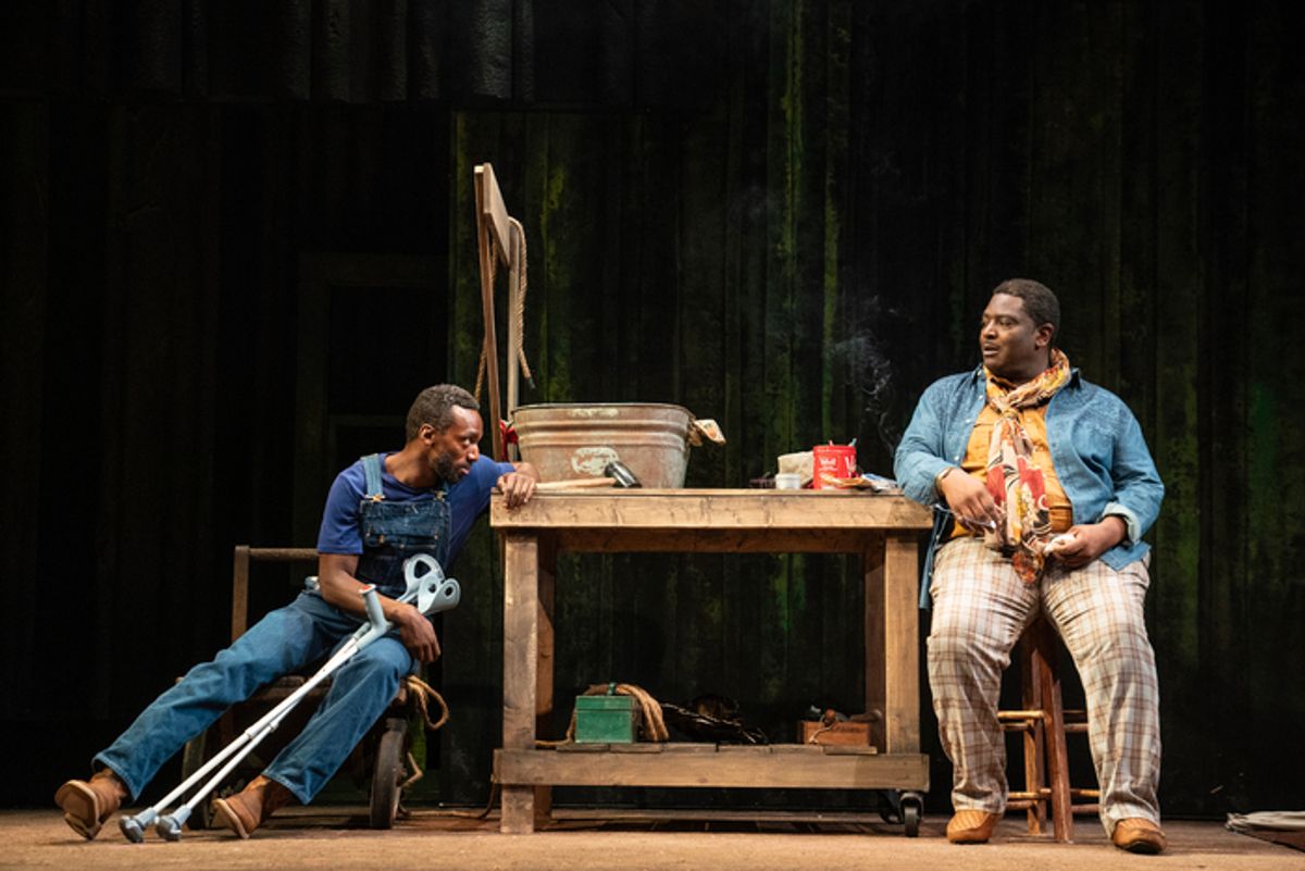 0959 (l to r): Daniel J. Watts (Crazy Eddie) and Lance Coadie Williams (Dax) in Roundabout Theatre Company’s production of The Refuge Plays, in associate with New York Theatre Workshop. at 