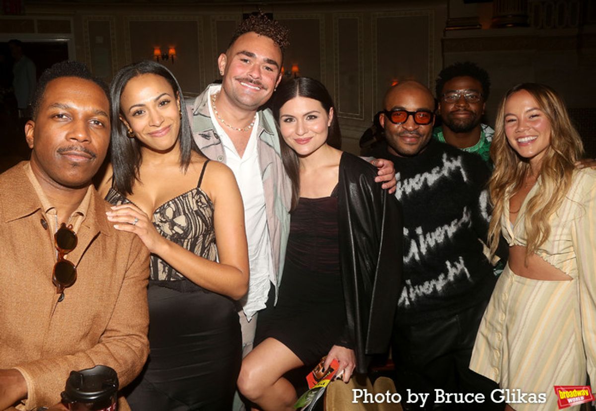 Leslie Odom Jr., Nicolette Robinson Odom, Andrew Chappelle, Philippa Soo, Austin Smith, Okieriete Onaodowan and Elizabeth Judd at 