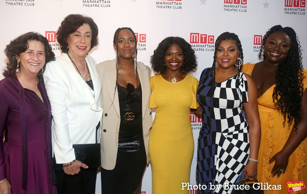 Gigi Pritzker, Lynne Meadow, Whitney White, La Chanze, Taraji P. Henson and Jocelyn Bioh at 