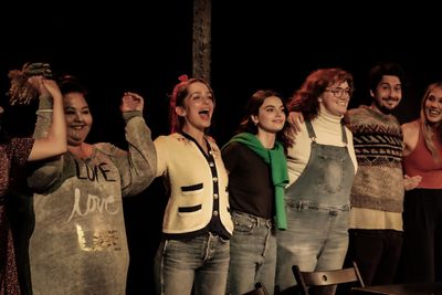 Jolene Purdy, Jessica Rothe, Francesca Reale, Shannon Purser, Nat Wolff, and Lisa Gil Photo