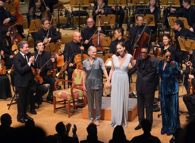 Gustavo Dudamel,  Lucinda Childs, Geneva Lewis, and Herbie Hancock, and H.E.R. Photo