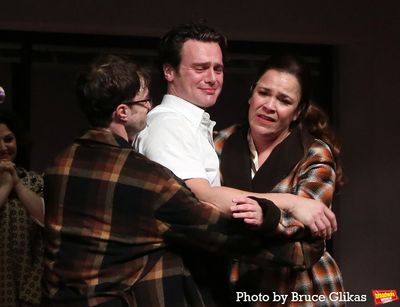 Daniel Radcliffe, Jonathan Groff and Lindsay Mendez Photo