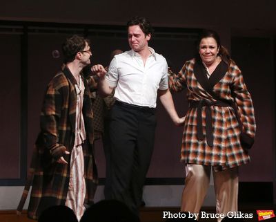 Daniel Radcliffe, Jonathan Groff and Lindsay Mendez Photo