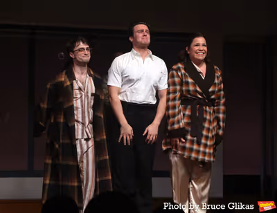 Daniel Radcliffe, Jonathan Groff and Lindsay Mendez Photo