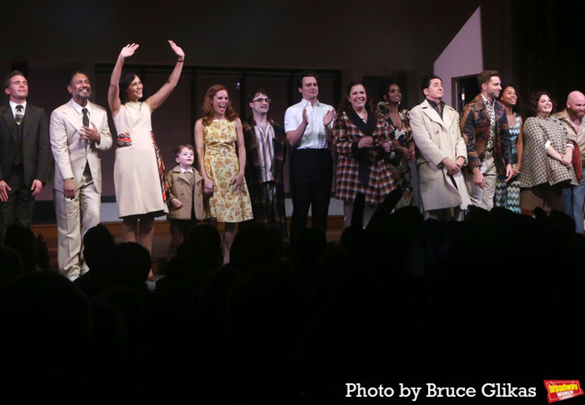 Katie Rose Clarke, Daniel Radcliffe, Jonathan Groff,  Lindsay Mendez, Krystal Joy Brown, Reg Rogers and The Cast of 'Merrily We Roll Along' at 
