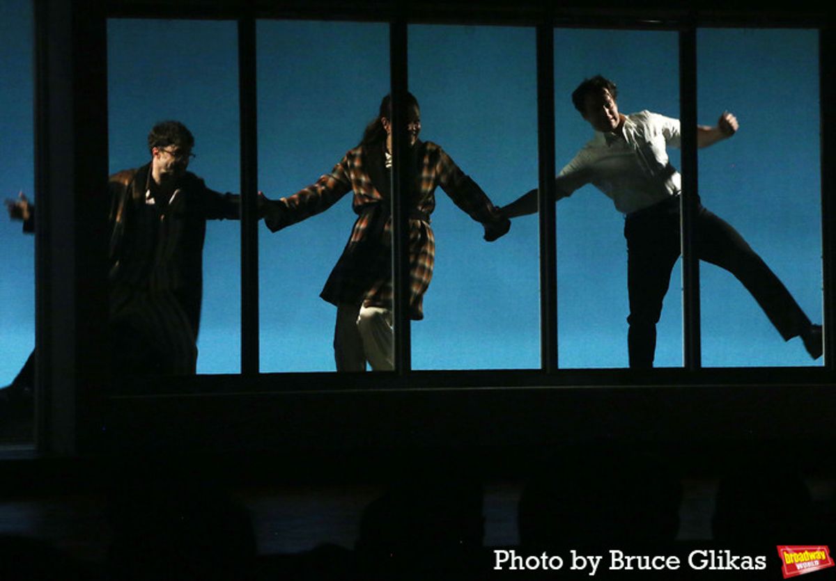 Daniel Radcliffe, Lindsay Mendez and Jonathan Groff  at 