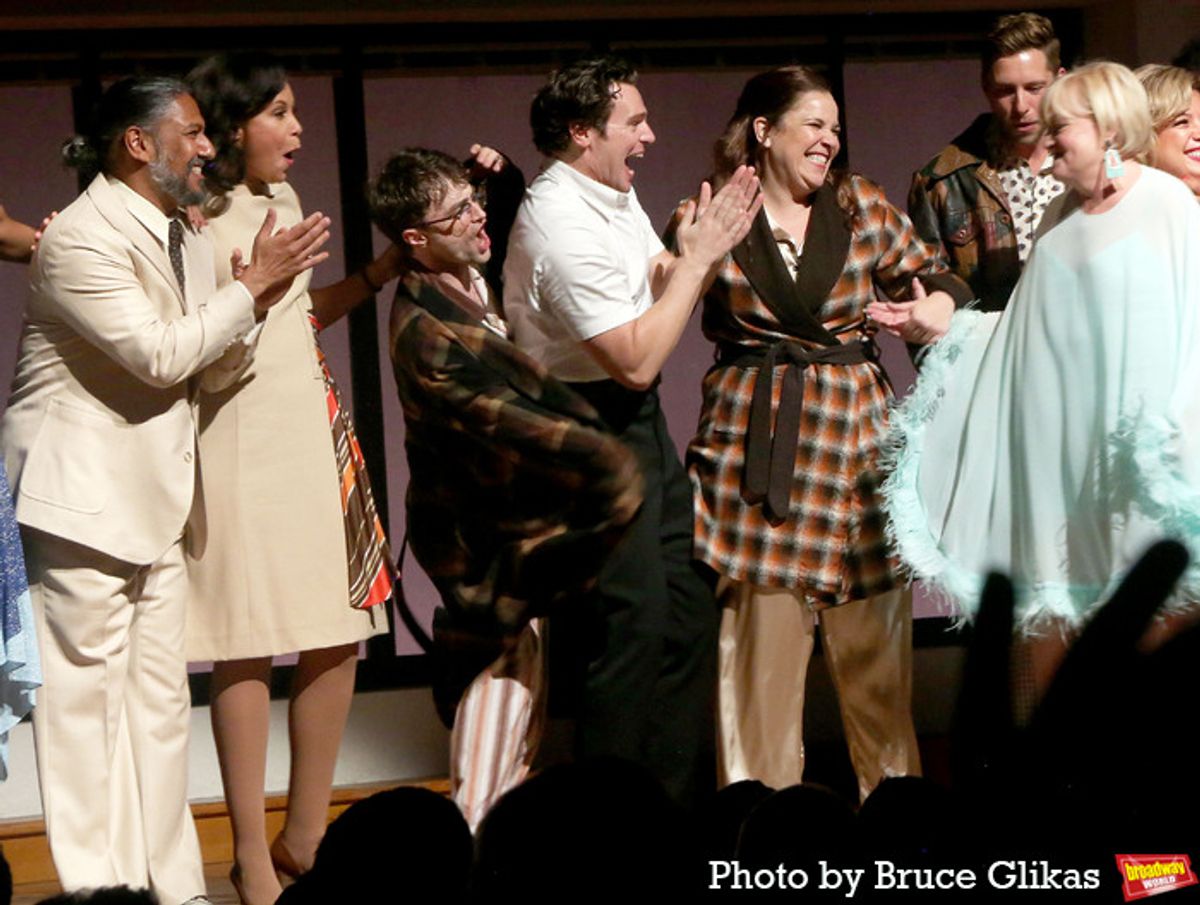 Daniel Radcliffe, Jonathan Groff, Lindsay Mendez and Director Maria Friedman at 