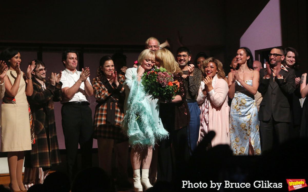 Daniel Radcliffe, Jonathan Groff, Lindsay Mendez, Director Maria Friedman, Producer Sonia Friedman and The Cast of 'Merrily We Roll Along' at 
