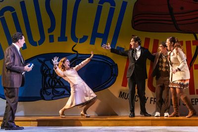 Reg Rogers, Katie Rose Clarke, Jonathan Groff, Daniel Radcliffe Photo