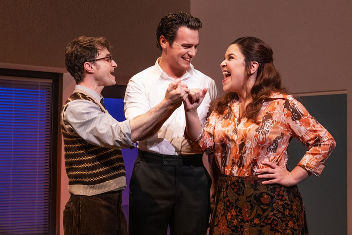 Jonathan Groff, Daniel Radcliffe & Lindsay Mendez at 