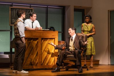 Daniel Radcliffe, Jonathan Groff, Reg Rogers & Krystal Joy Brown Photo