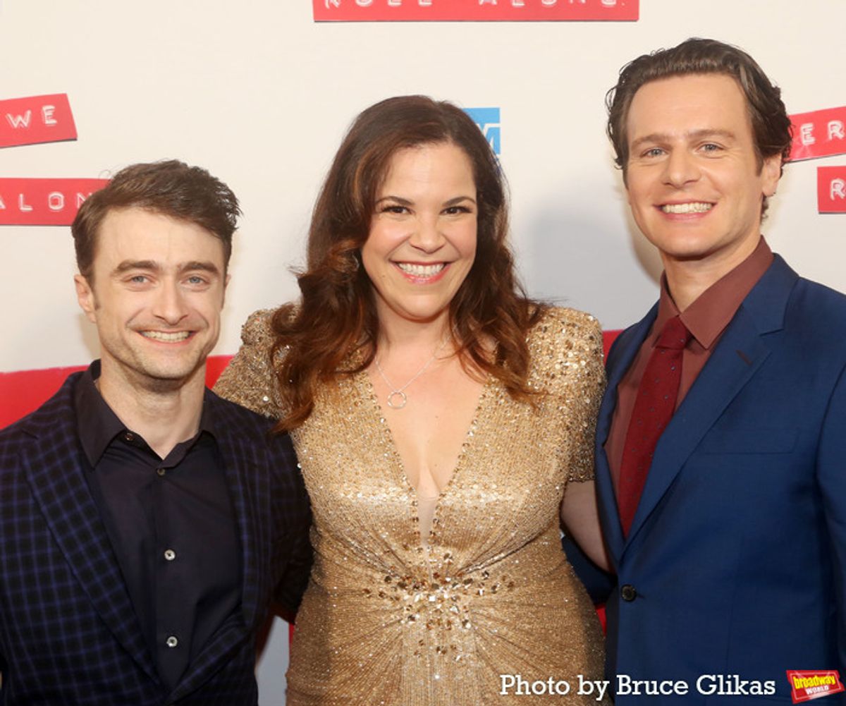 Daniel Radcliffe, Lindsay Mendez and Jonathan Groff at 