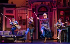 Axel Bernard Rimmele (Christopher Hillard), Giselle Guiterrez (Lydia Hillard), Rob
McClure (Euphegenia Doubtfire), and Kennedy Alexandra Pitney (Natalie Hillard) @ BroadwayWorld Axel Bernard Rimmele (Christopher Hillard), Giselle Guiterrez (Lydia Hillard), Rob
Mc Photo