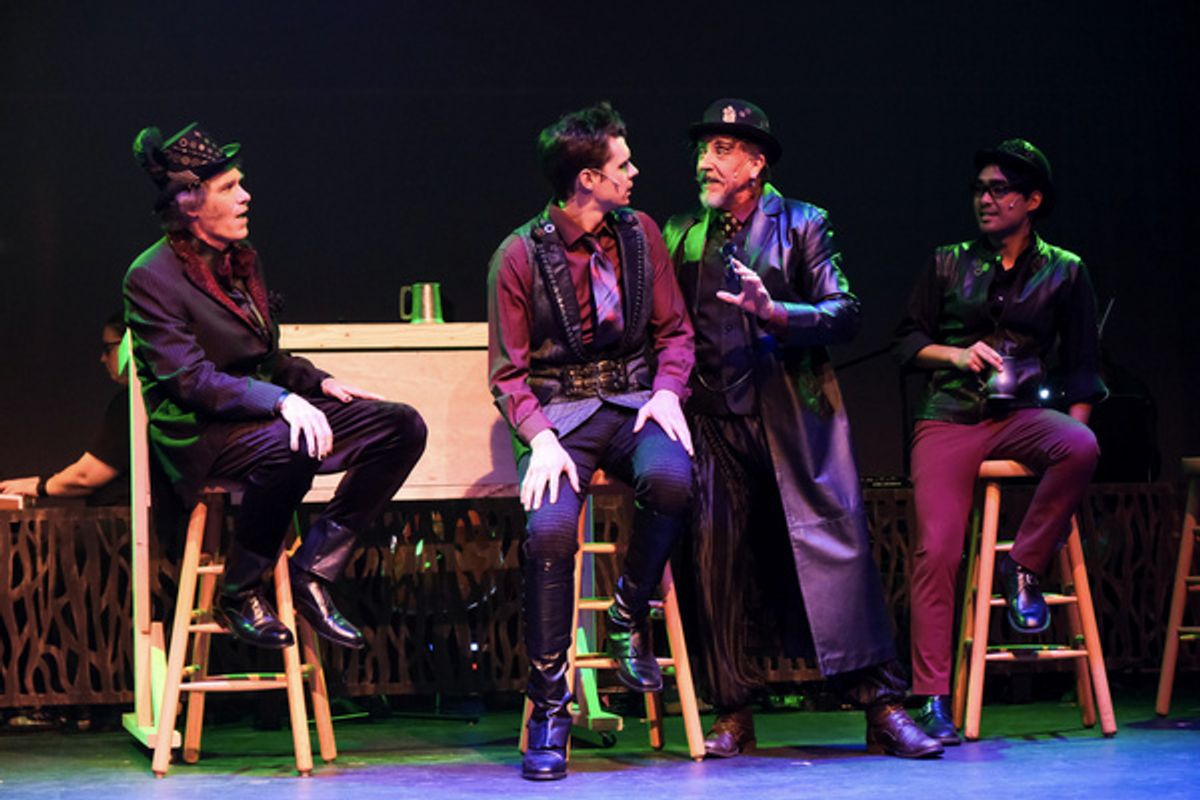 Bob Himlin as Mr. Van Tassel, Dennis Peters as Ichabod Crane, Paul Morgavo as Mr. Van Dyke and Matthew Javier as Mr. Van Kinder at 