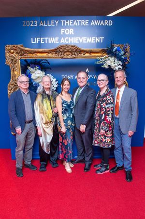 Richard Nelson, Jennifer Tipton, Event Chairs Wendi and Jeremy Monthy, Susan Hilferty, and Scott Lehrer @ BroadwayWorld Richard Nelson, Jennifer Tipton, Event Chairs Wendi and Jeremy Monthy, Susan Hilferty Photo