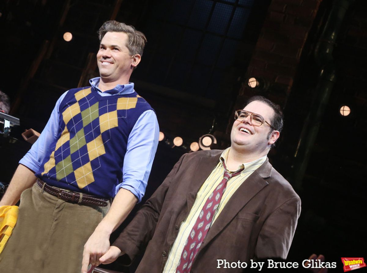 Andrew Rannells and Josh Gad at 