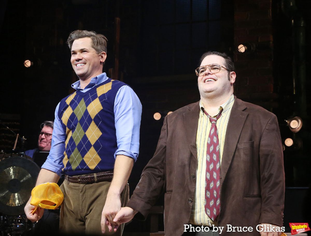Andrew Rannells and Josh Gad at 