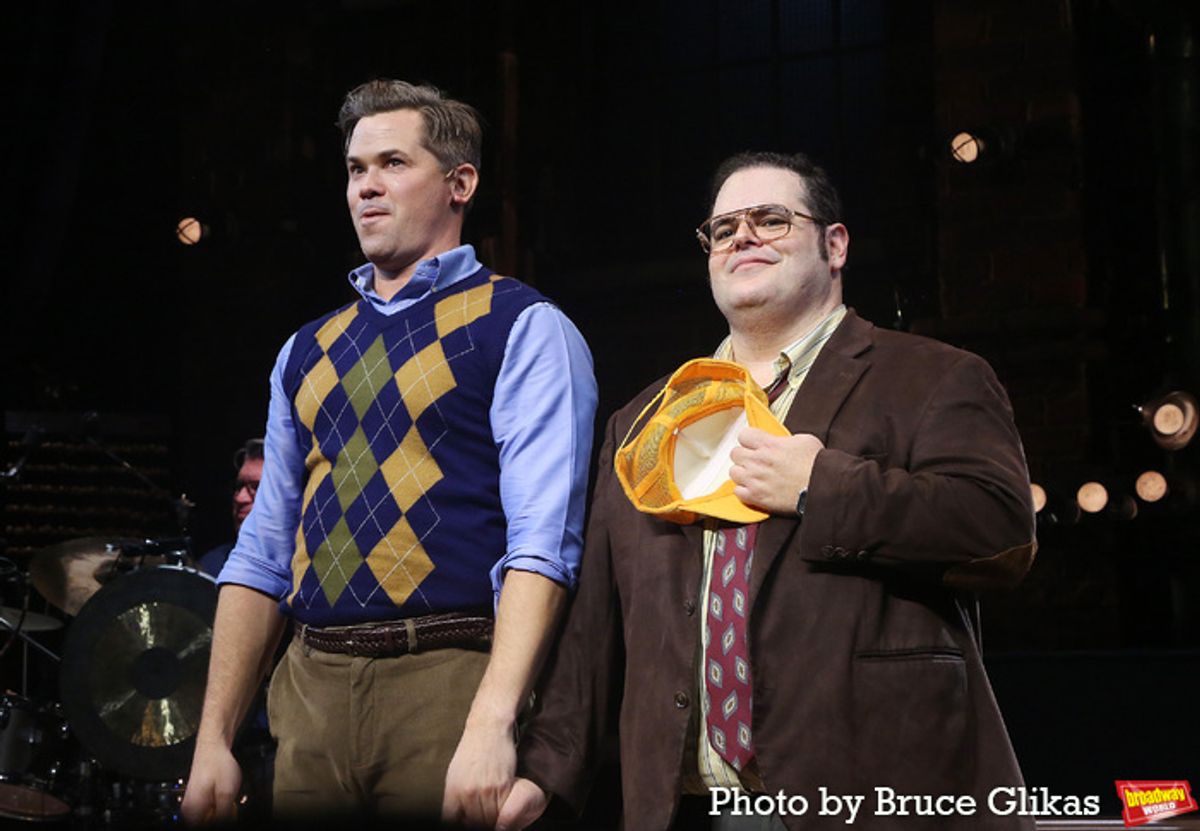 Andrew Rannells and Josh Gad at 