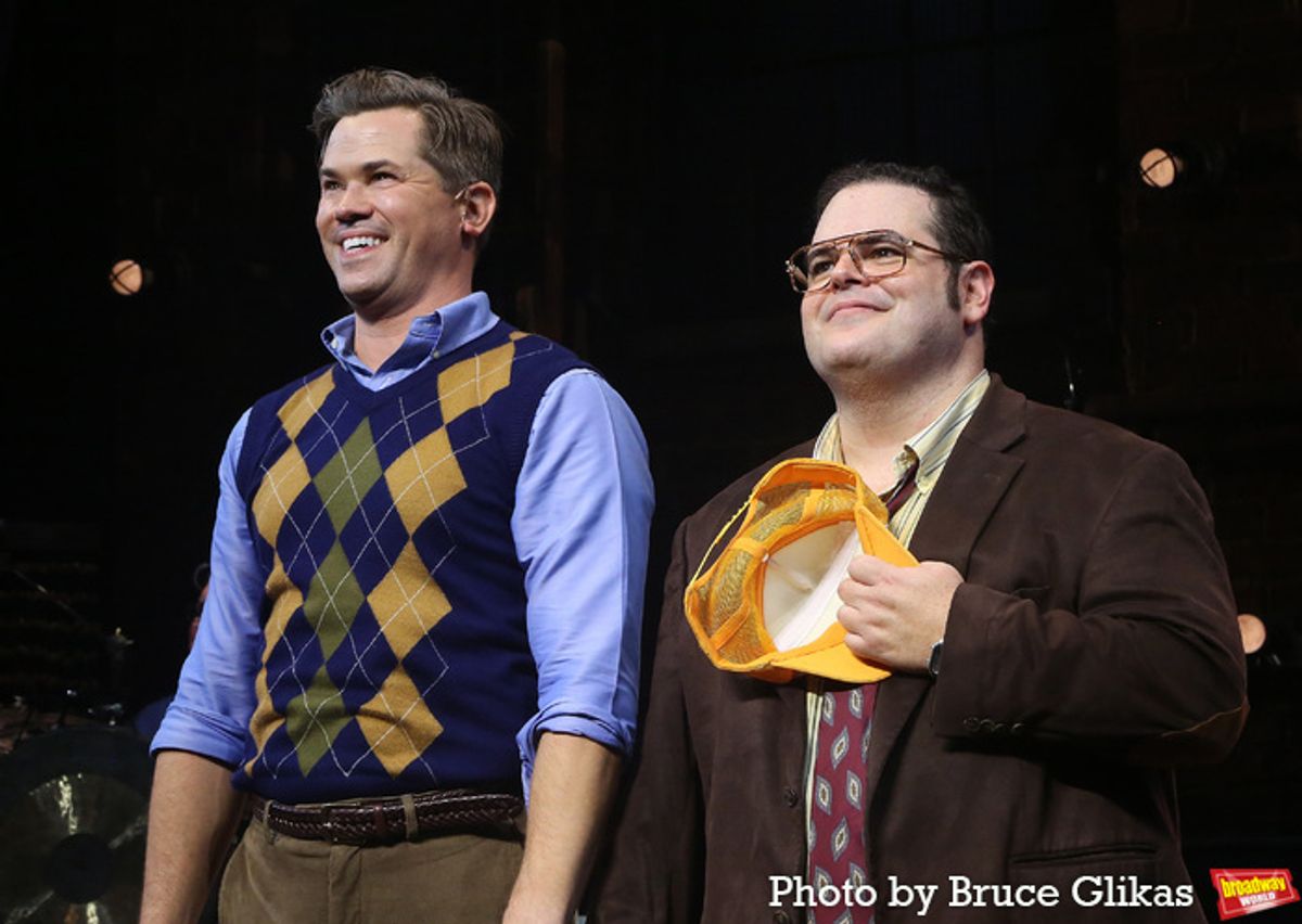 Andrew Rannells and Josh Gad at 