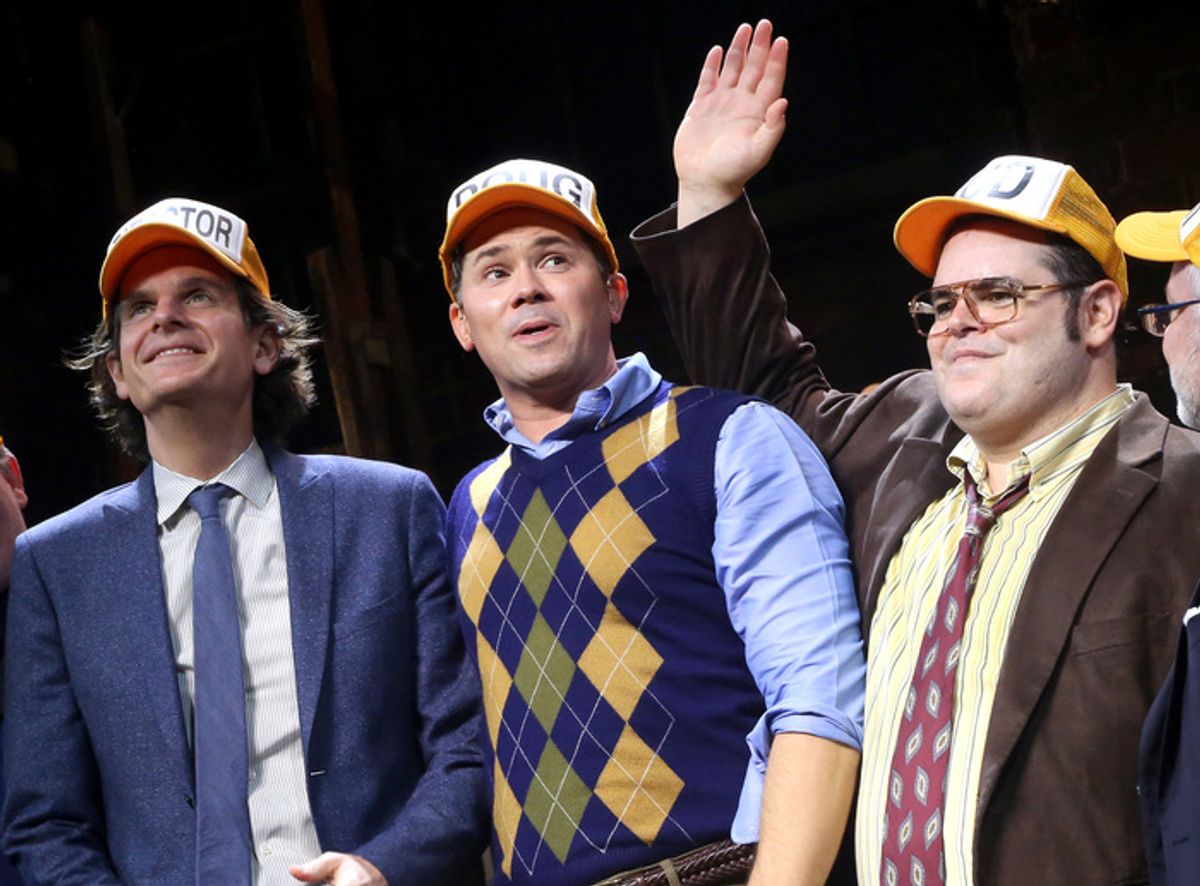 Director Alex Timbers, Andrew Rannells and Josh Gad at 