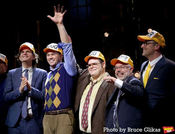 Director Alex Timbers, Andrew Rannells, Josh Gad, Co-Writer Anthony King and Co-Write Photo