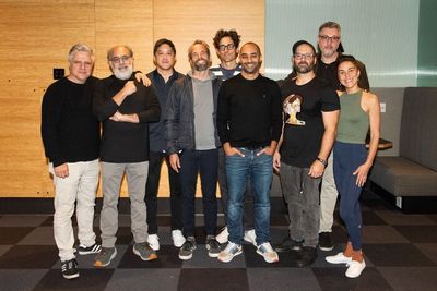 Neil Pepe (Artistic Director), David Yazbek (Music Producer), Marco Paguia (Music Dir Photo