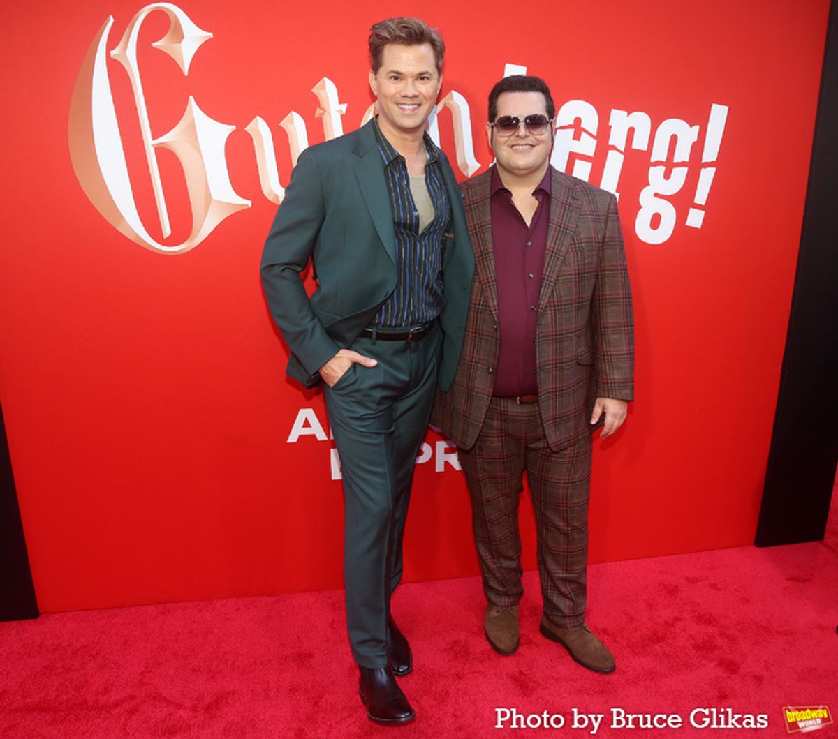 Andrew Rannells and Josh Gad at 