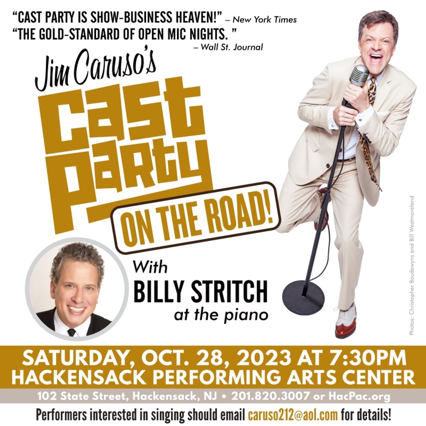JIM CARUSO'S CAST PARTY Will Play Hackensack Performing Arts Center on October 28th JIM CARUSO'S CAST PARTY Will Play Hackensack Performing Arts Center on October 28th Image