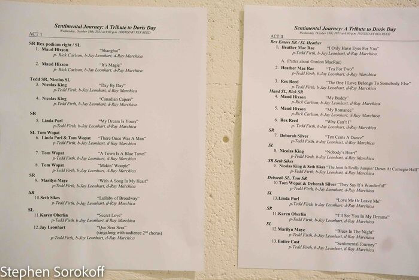 PHOTOS: Backstage as Rex Reed Hosts Doris Day Evening at Cabaret Convention  Image