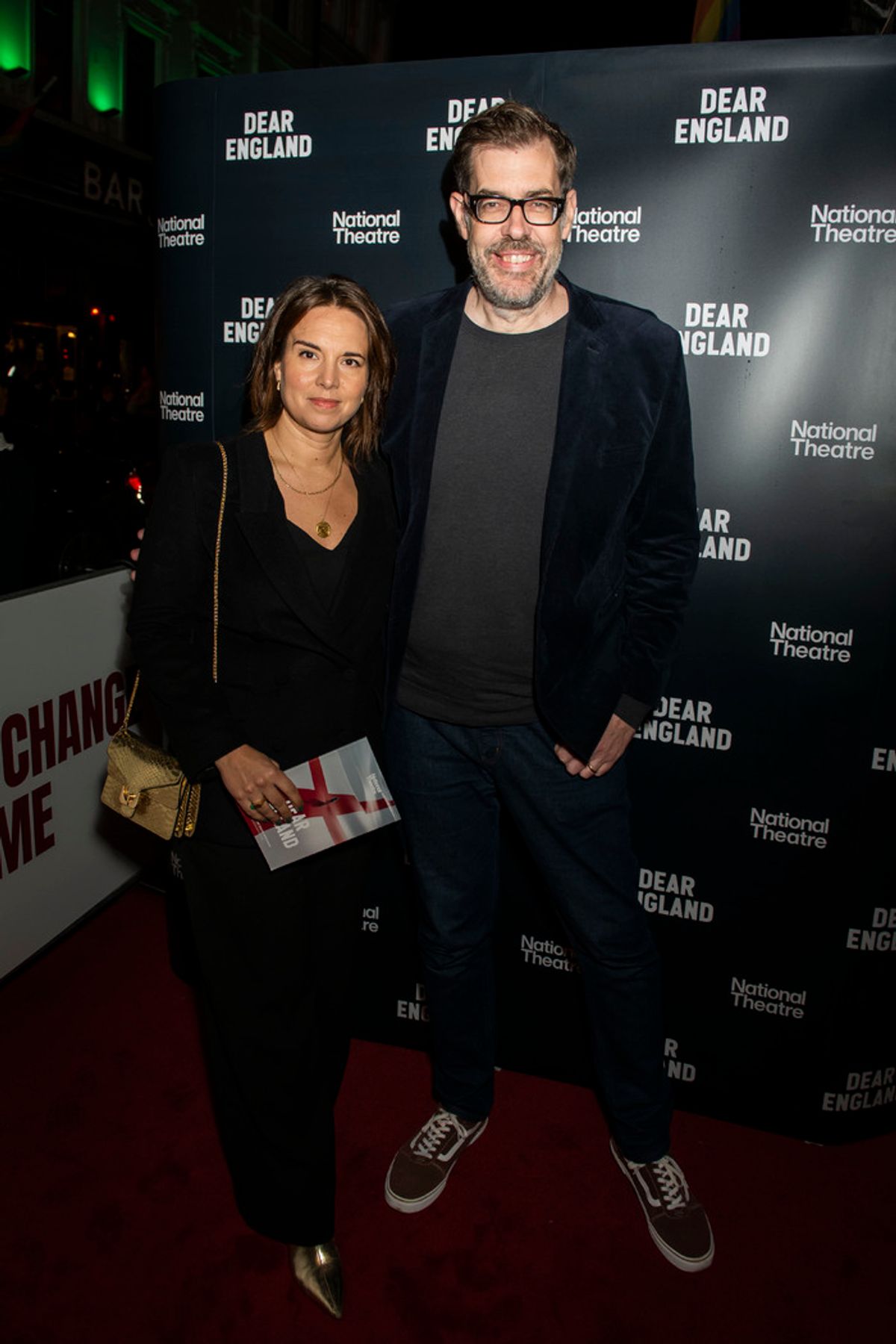 Richard Osman and Partner arrive for the National Theatre’s Dear England press night at the Prince Edward Theatre, London. Picture date: Thursday 19th October 2023. Credit: DavidJensen at 