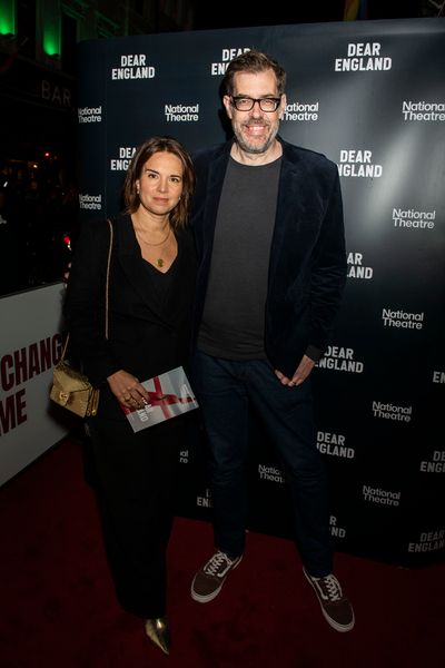 Richard Osman and Partner arrive for the National Theatre’s Dear England press nigh Photo