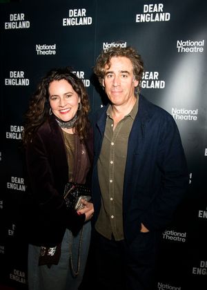 Stephen Mangan and partner Louise Delamere Photo