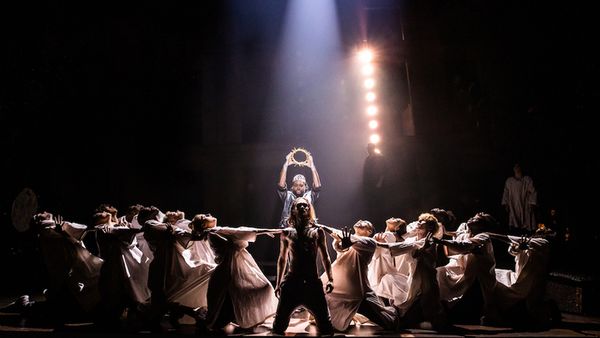 Elvie Ellis, Jack Hopewell, and company in Jesus Christ Superstar. Photo by Evan Zimm Photo