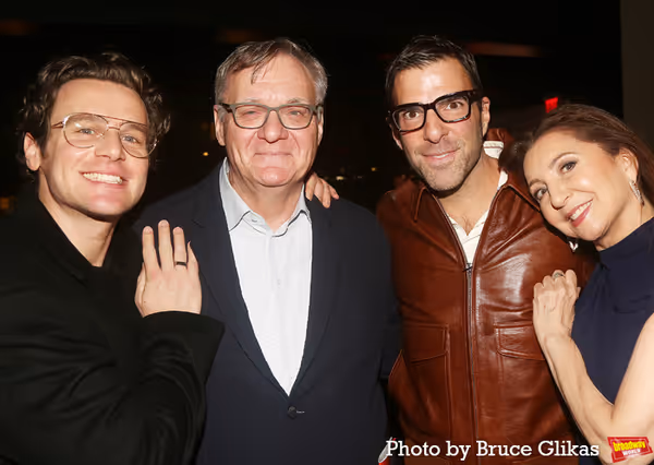 Jonathan Groff, Jim Carnahan, Zachary Quinto and Donna Murphy Photo