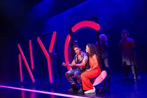 Tyler Hardwick as PJ and Britney Coleman as Bobbie in the North American Tour of COMP Photo