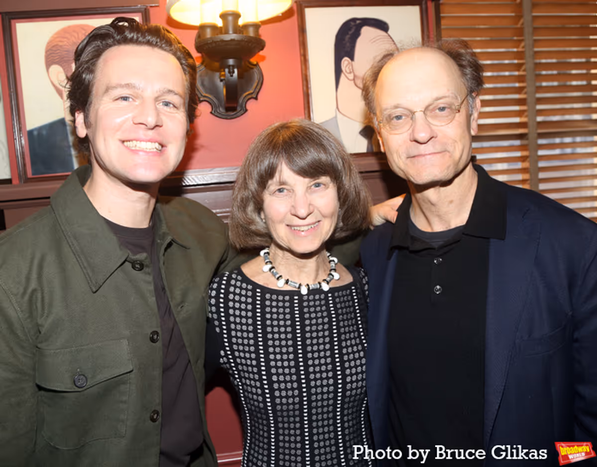 Jonathan Groff, Barbara Pierce and brother David Hyde Pierce  at 