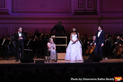 Javier Munoz, Ali Stroker, Hailey Kilgore and Derek Klena Photo