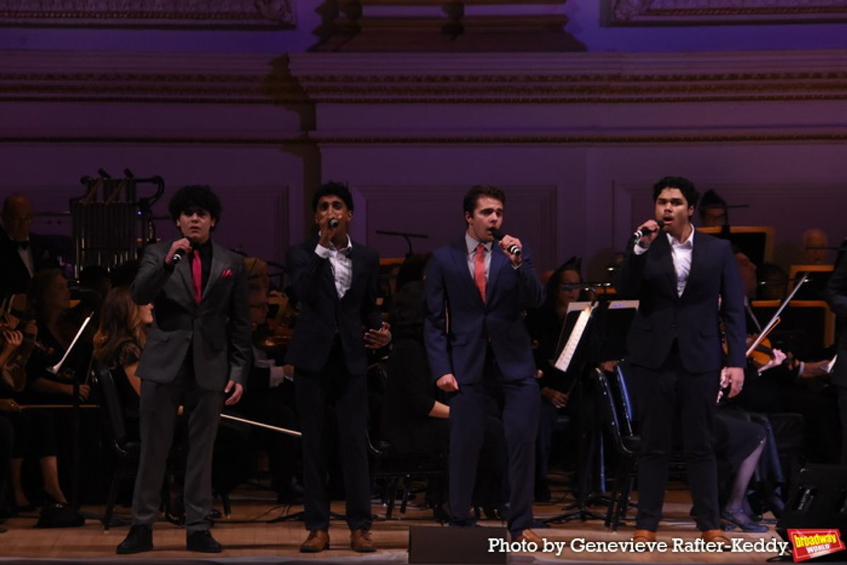Members of The Susan E. Wagner High School Concert Chorus  at 