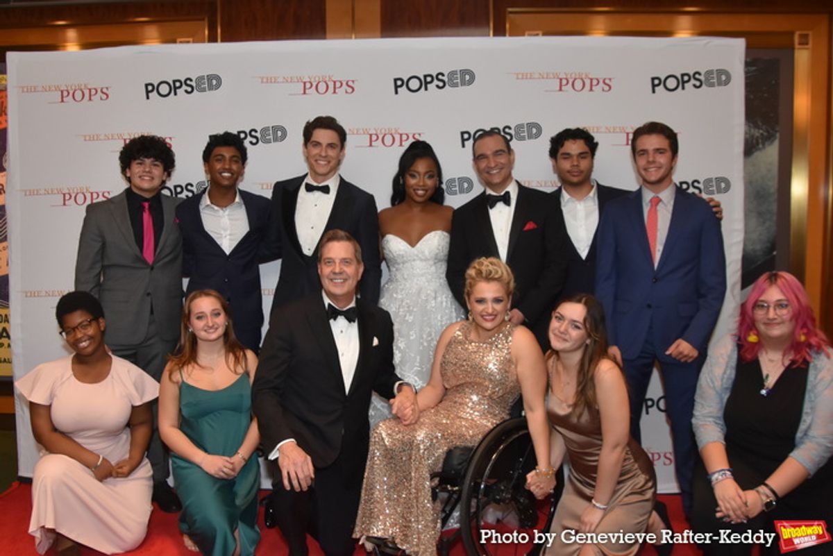 Steven Reineke, Ali Stroker, Hailey Kilgore, Javier Munoz, Derek Klena with Members of The Susan E. Wagner High School Concert Chorus that includes- Jesse Lefurge, William Alexander, Amanda O'Leary, Sean Penias, Kaitlyn Attanasio, Jordan Oliver Bueno, Fatu Kiadii, Sand Morales and Paul Corn at 