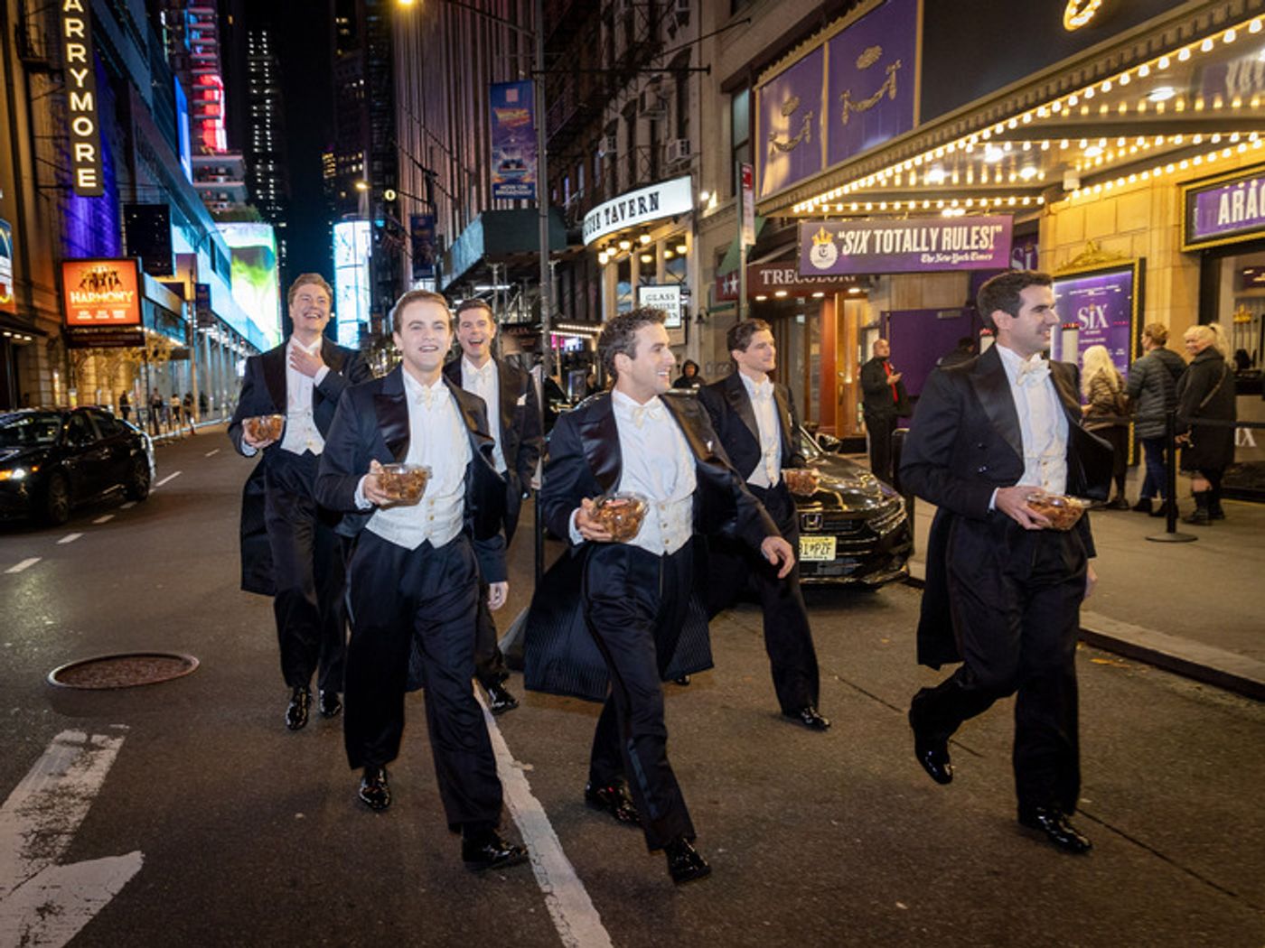 Photos & Video: The Harmonists From HARMONY Visit the Queens of SIX on Broadway  Image