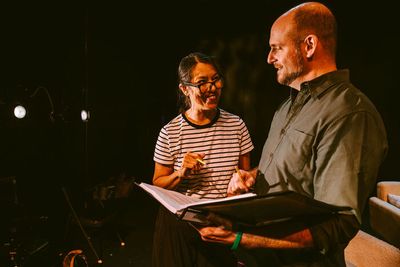 Sandra Tsing Loh and Thomas Caruso Photo