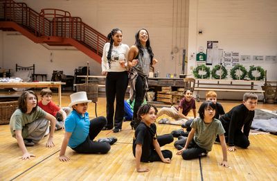 Frankie Hart, Jenny Fitzpatrick with young company members Photo