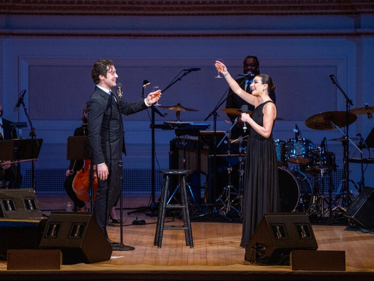 Jonathan Groff, Lea Michele at 