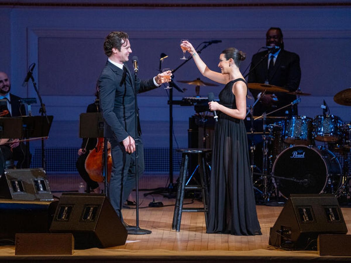 Jonathan Groff, Lea Michele at 