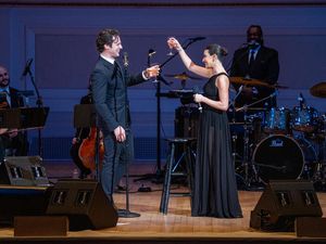 Jonathan Groff, Lea Michele @ BroadwayWorld Jonathan Groff, Lea Michele Photo