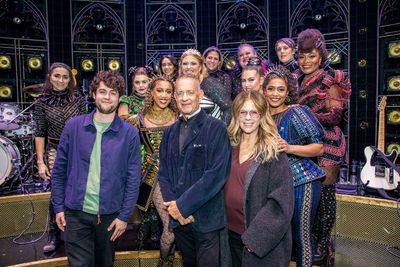 Truman Hanks, Tom Hanks, Rita Wilson, and the Cast of Six the Musical Photo