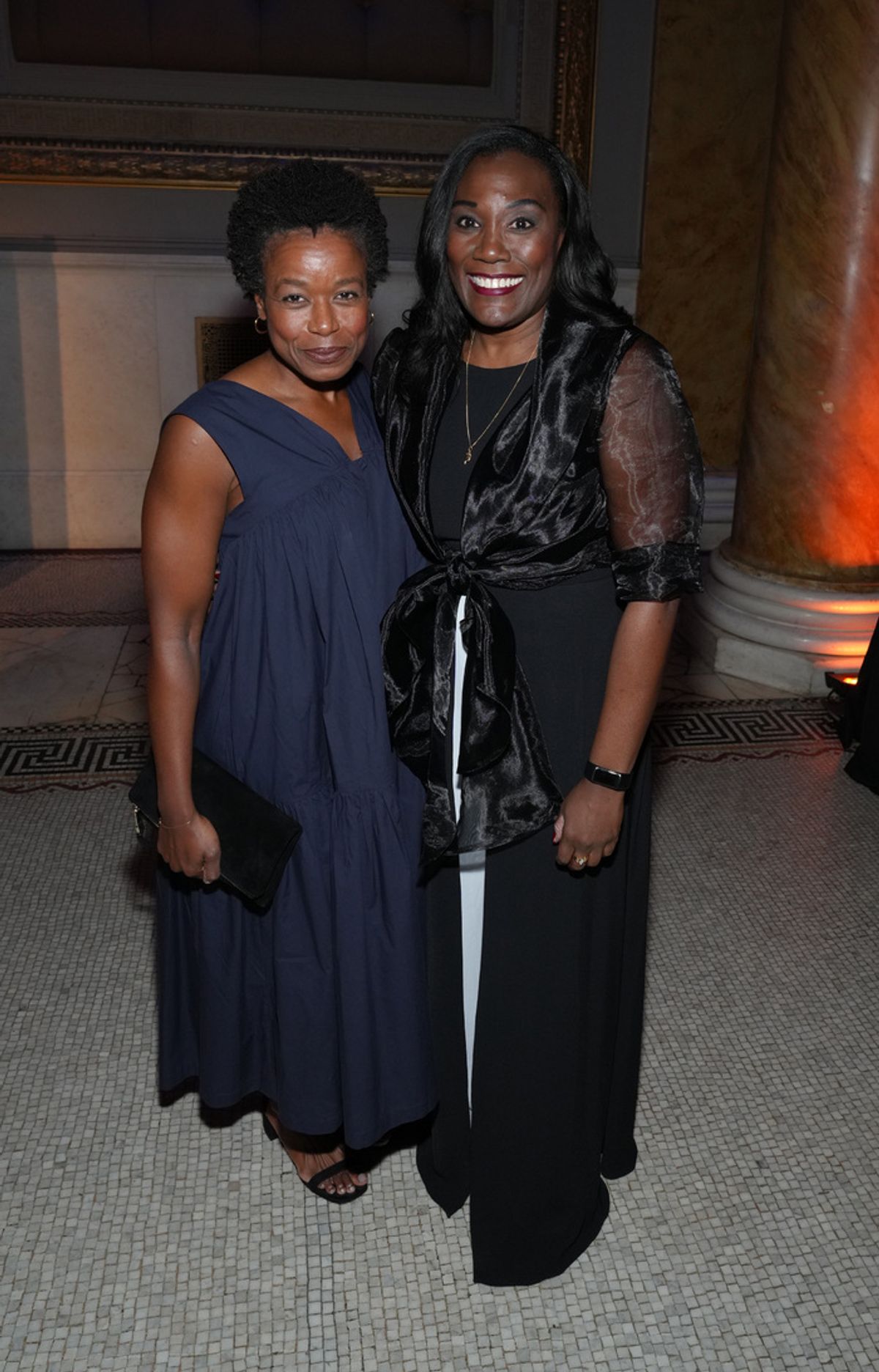 NEW YORK, NEW YORK - NOVEMBER 06: Quincy Tyler Bernstine and Tiffani Gavin attend the Eugene O'Neill Theatre Center Hosts The 22nd Monte Cristo Award Honoring Lynn Nottage at Capitale on November 06, 2023 in New York City. (Photo by Bennett Raglin/Getty Images for Eugene O'Neill Theater   ) at 
