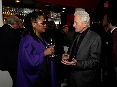 NEW YORK, NEW YORK - NOVEMBER 06: Lynn Nottage and Michael Douglas attend the Eugene  Photo