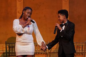 NEW YORK, NEW YORK - NOVEMBER 06: (L-R) Bre Jackson and Max Chambers perform onstage while Eugene O'Neill Theatre Center Hosts The 22nd Monte Cristo Award Honoring Lynn Nottage at Capitale on November 06, 2023 in New York City. (Photo by Bennett Raglin/Getty Images for Eugene O'Neill Theater ) @ BroadwayWorld NEW YORK, NEW YORK - NOVEMBER 06: (L-R) Bre Jackson and Max Chambers perform onstage Photo