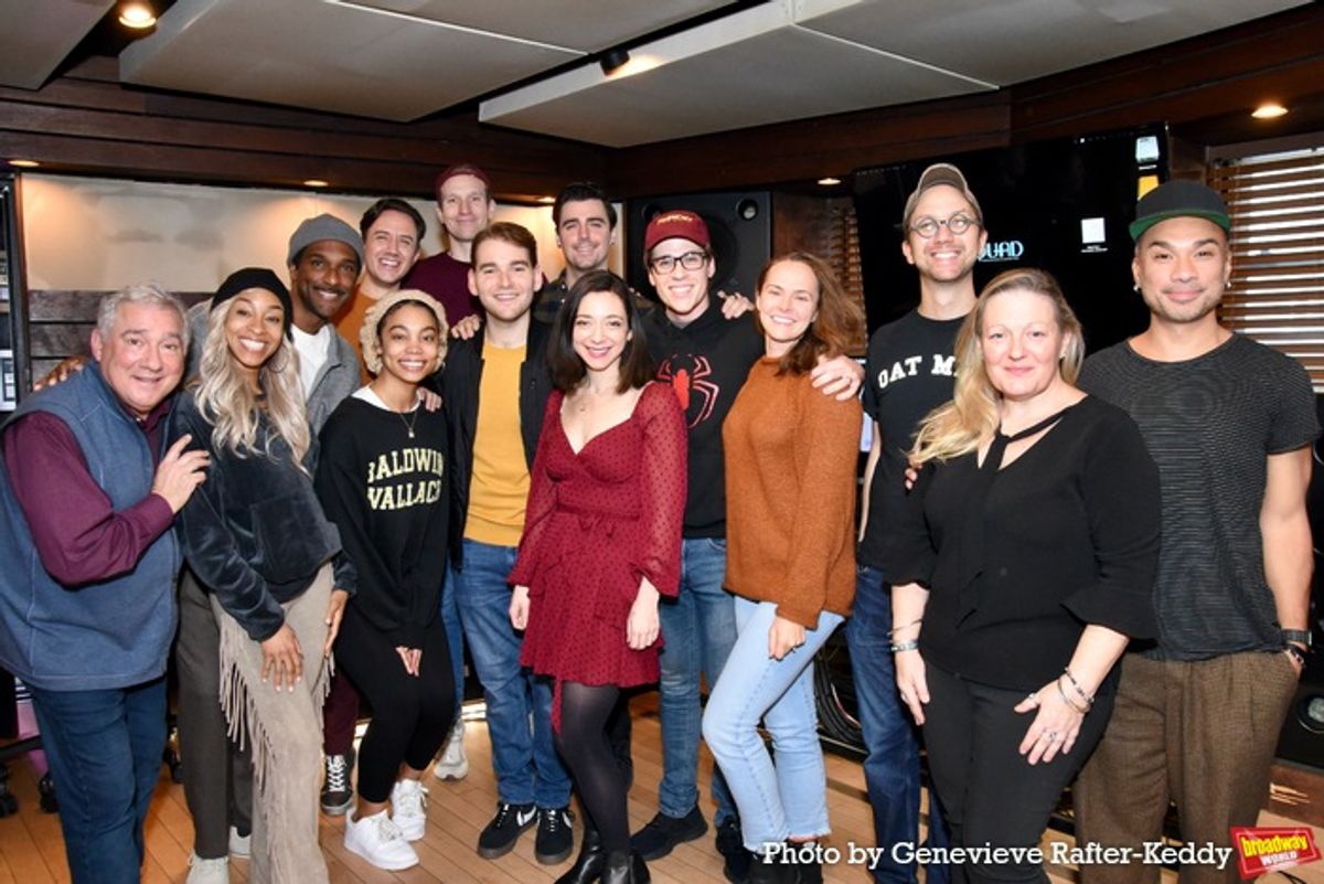 Lynn Pinto (Producer) and Andros Rodriguez (Engineer) join with cast members of Harmony that includes-Matthew Mucha, Stuart Zagnit, Zak Edwards, Daniel Z. Miller (Arranger), Allison Semmes, Dan Hoy, Kayleen Seidl, Benjamin H. Moore, Andrew O'Shanick, Julie Benko, Peter Leigh-Nilsen (Music Director), Andrew O'Shanick and RhonniRose Mantilla at 